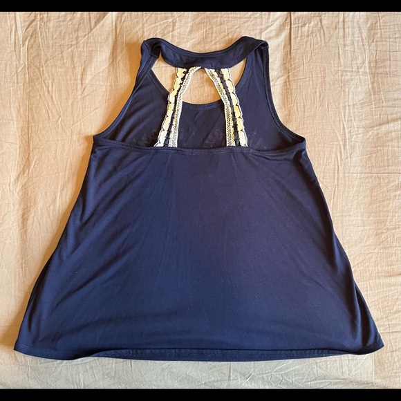 Navy blue and gold tank top - Picture 2 of 2